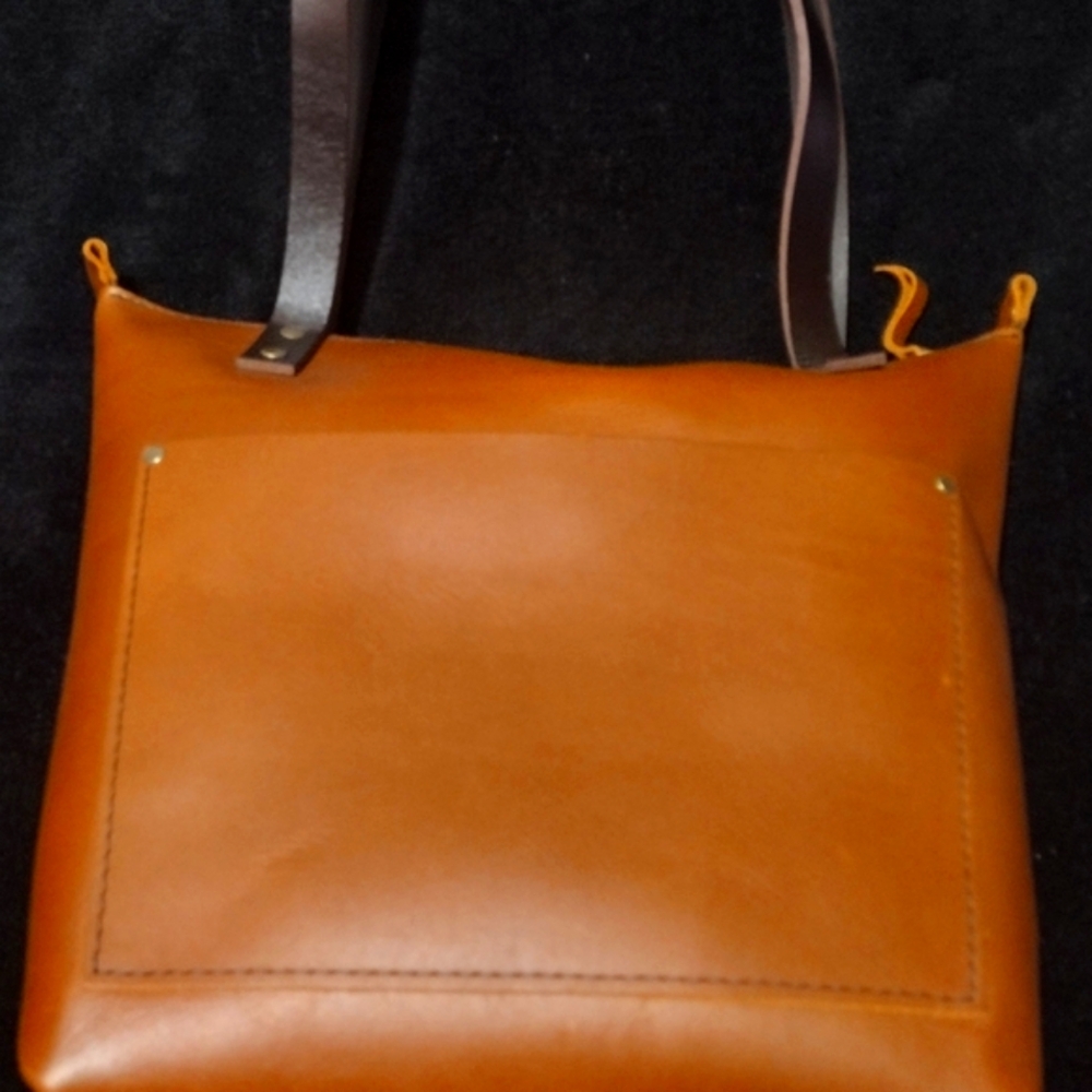Elegant Brown Leather Tote Bag